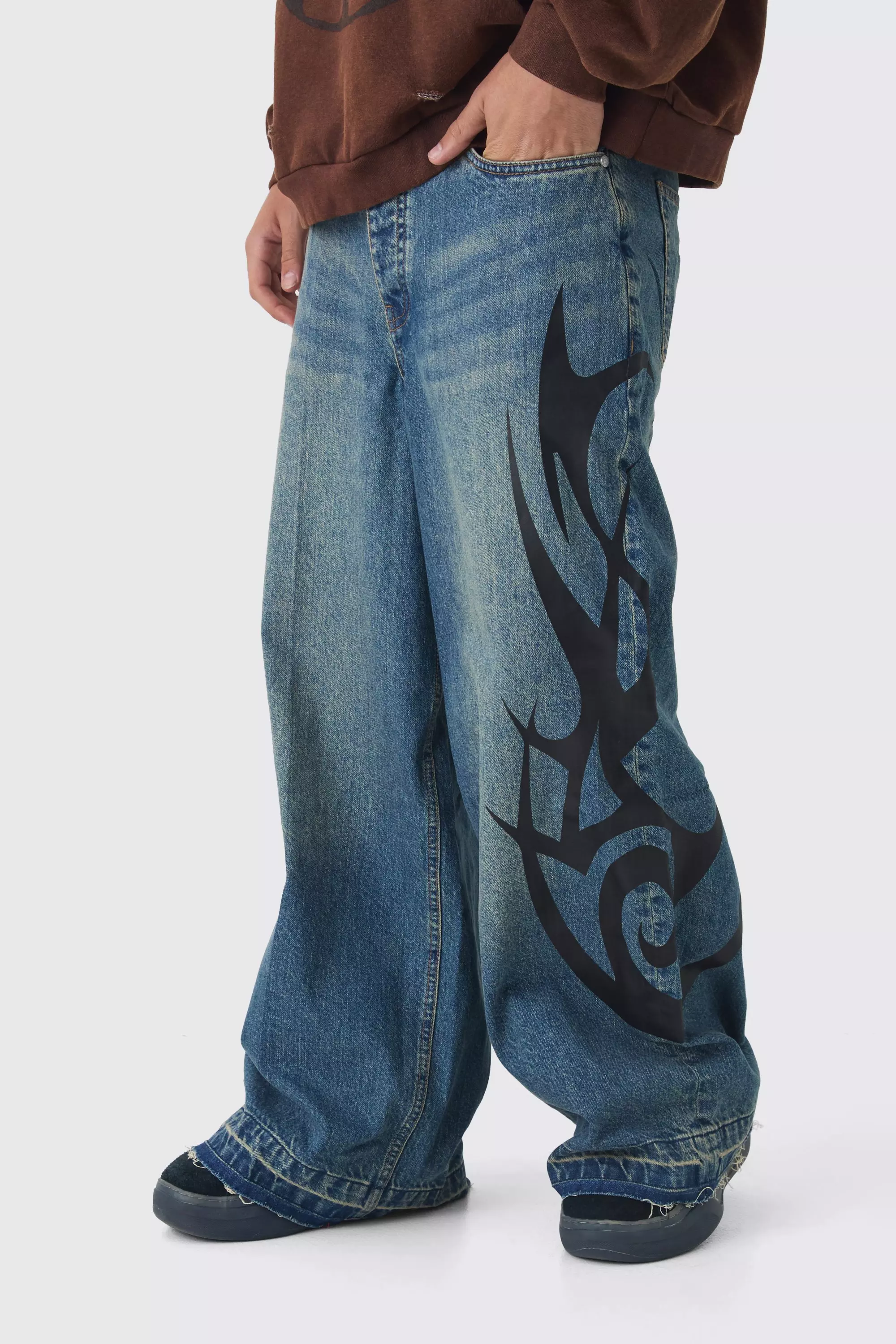 Excellent Condition FINDERS KEEPERS FK-FLAMES BAGGY JEAN